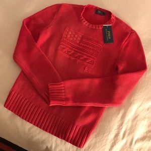 rare heritage ralph lauren red iconic flag sweater
